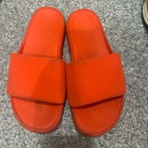LuluLemon Red/Orange Slide Sandals